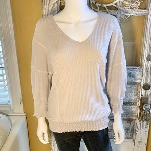 Cute Ruched Gray Sweater Top